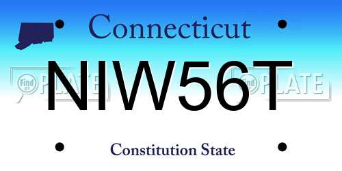 NIW56T Connecticut License Plate