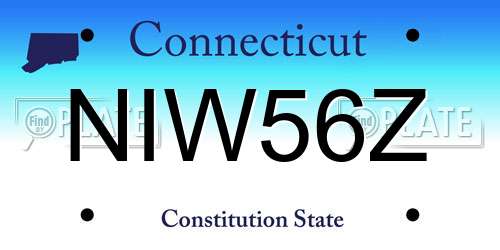 NIW56Z Connecticut License Plate
