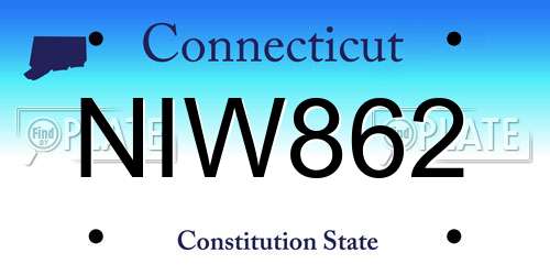 NIW862 Connecticut License Plate