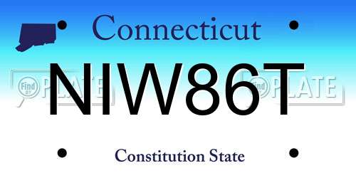 NIW86T Connecticut License Plate