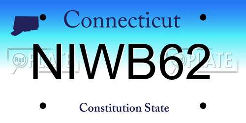 NIWB62 Connecticut License Plate