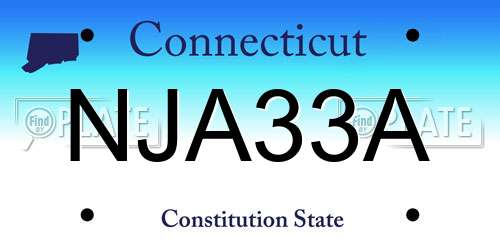 NJA33A Connecticut License Plate