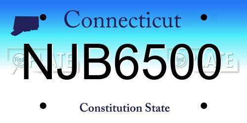NJB6500 Connecticut License Plate