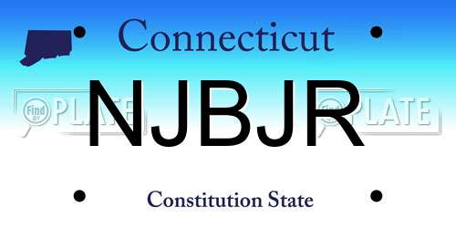 NJBJR Connecticut License Plate