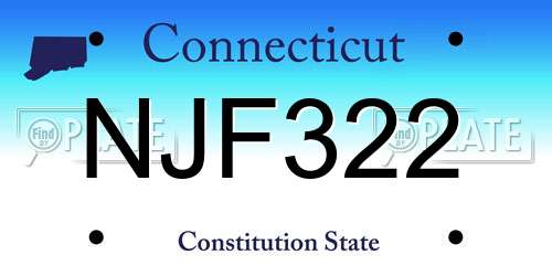 NJF322 Connecticut License Plate