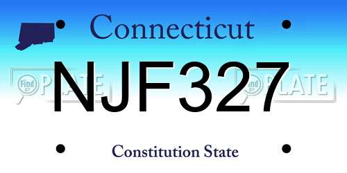 NJF327 Connecticut License Plate
