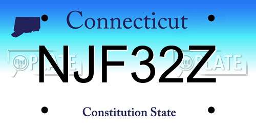 NJF32Z Connecticut License Plate