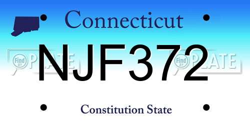 NJF372 Connecticut License Plate