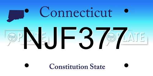 NJF377 Connecticut License Plate