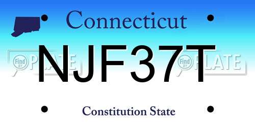 NJF37T Connecticut License Plate