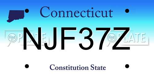 NJF37Z Connecticut License Plate