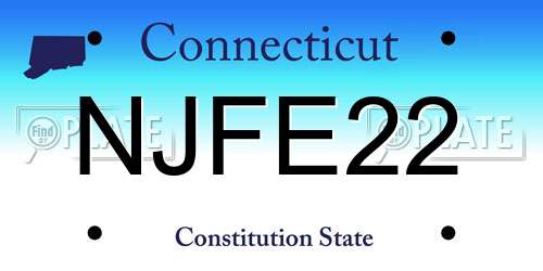 NJFE22 Connecticut License Plate