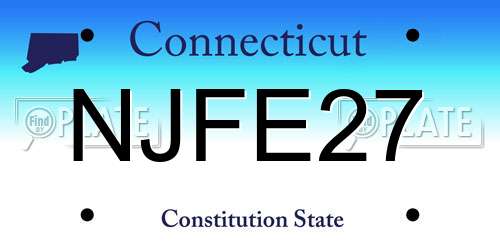 NJFE27 Connecticut License Plate