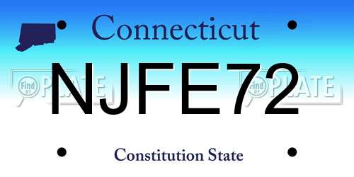 NJFE72 Connecticut License Plate