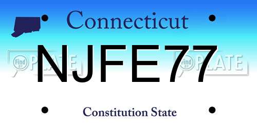 NJFE77 Connecticut License Plate