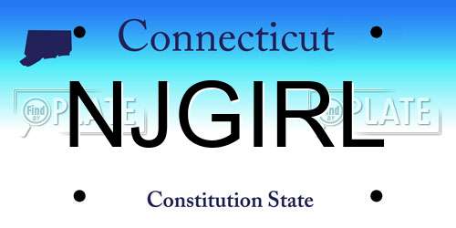 NJGIRL Connecticut License Plate