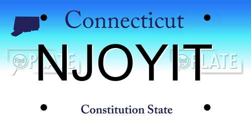 NJOYIT Connecticut License Plate