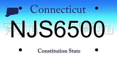 NJS6500 Connecticut License Plate