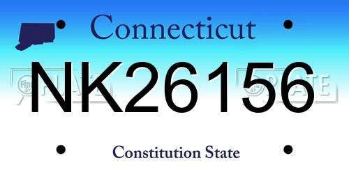 NK26156 Connecticut License Plate