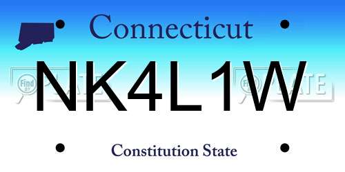 NK4L1W Connecticut License Plate