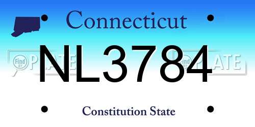 NL3784 Connecticut License Plate
