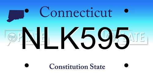 NLK595 Connecticut License Plate