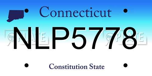 NLP5778 Connecticut License Plate