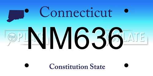 NM636 Connecticut License Plate