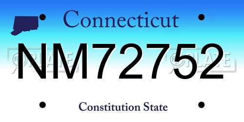 NM72752 Connecticut License Plate