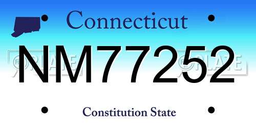 NM77252 Connecticut License Plate