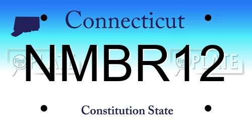 NMBR12 Connecticut License Plate
