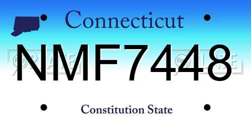 NMF7448 Connecticut License Plate