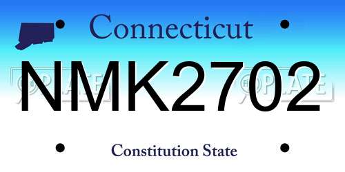 NMK2702 Connecticut License Plate