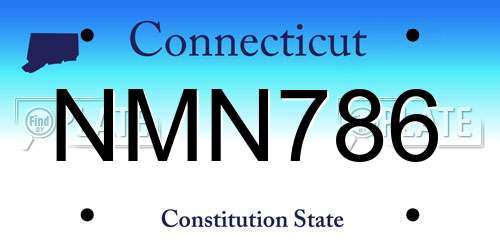 NMN786 Connecticut License Plate