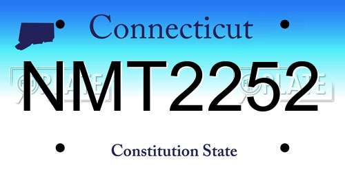 NMT2252 Connecticut License Plate