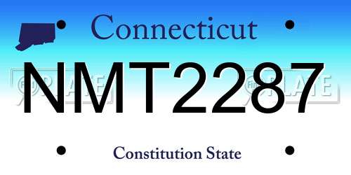 NMT2287 Connecticut License Plate