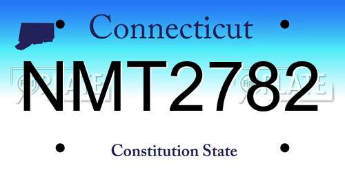 NMT2782 Connecticut License Plate
