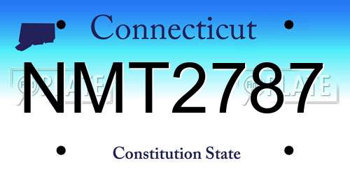 NMT2787 Connecticut License Plate