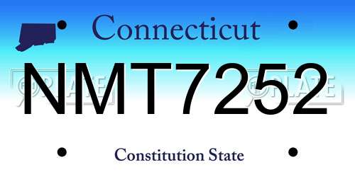 NMT7252 Connecticut License Plate