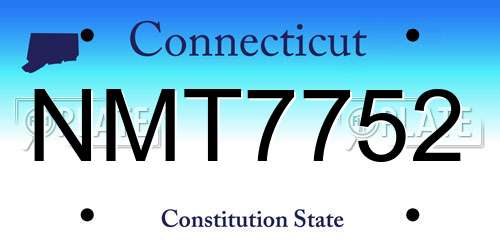 NMT7752 Connecticut License Plate