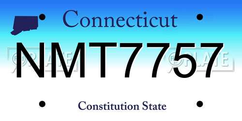 NMT7757 Connecticut License Plate
