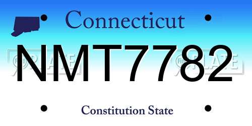 NMT7782 Connecticut License Plate
