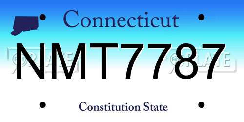 NMT7787 Connecticut License Plate