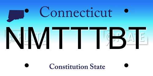 NMTTTBT Connecticut License Plate