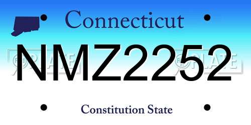 NMZ2252 Connecticut License Plate
