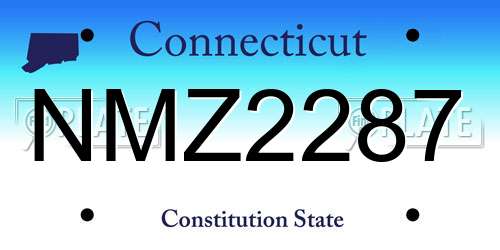 NMZ2287 Connecticut License Plate