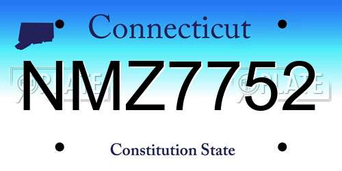 NMZ7752 Connecticut License Plate