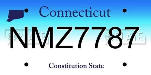 NMZ7787 Connecticut License Plate