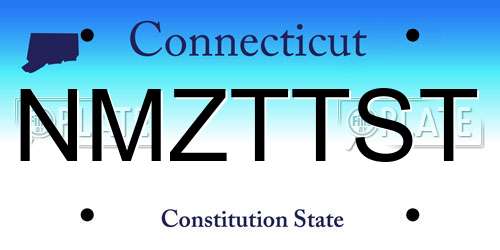 NMZTTST Connecticut License Plate