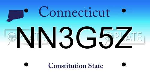 NN3G5Z Connecticut License Plate